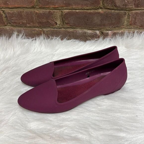 Crocs Womens Mammoth Magenta Pink Fleece Lined Pointed Toe Ballet Flats Size 9 - Picture 3 of 9